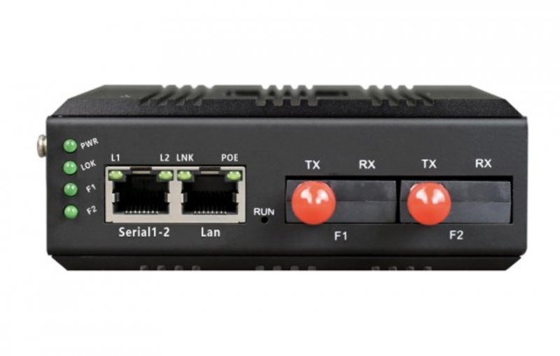 可光纖級連型2路 RS232/422/485 ModBus 串口服務器 (帶 WEB 與 SNMP 網管)