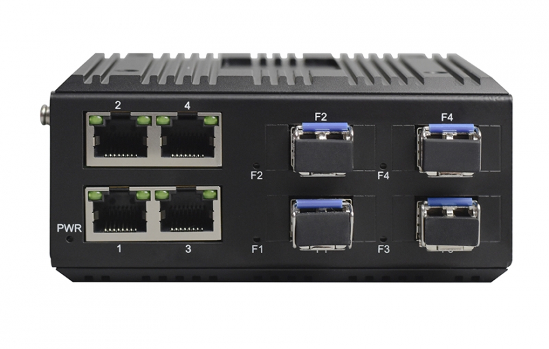 工業(yè)軌式 4路百兆電+4路百兆光口(1*9光模塊) 交換機
